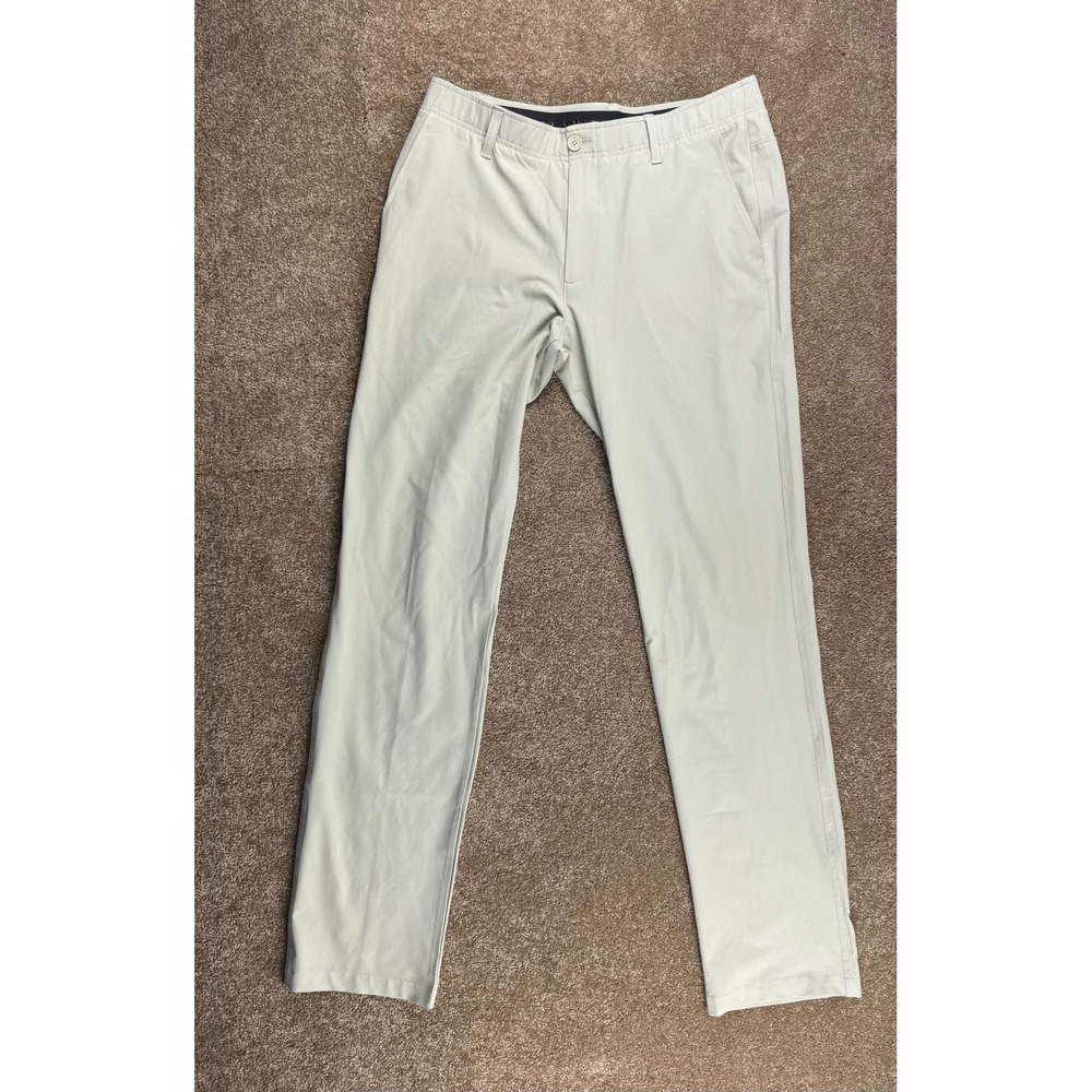 Under Armour Mens Golf Pants 36x36 Khaki Stone Performance Stretch Chino - Picture 2 of 13